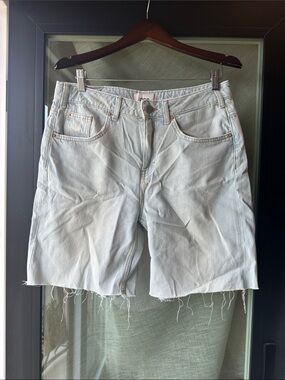 BDG Pale Blue Denim Frayed Cutoff Shorts